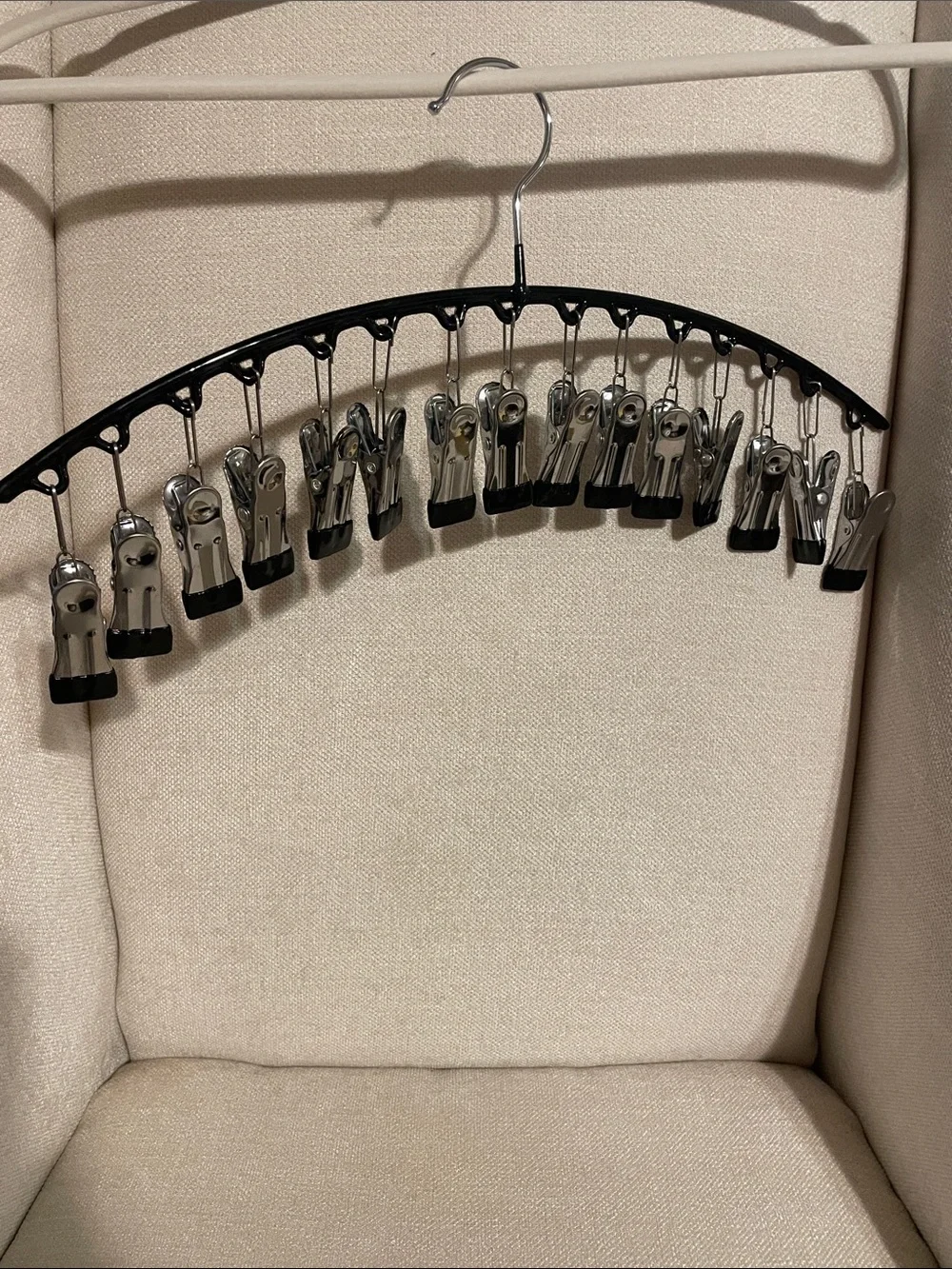 Multi-Clip Hanger - Black with Silver Clips